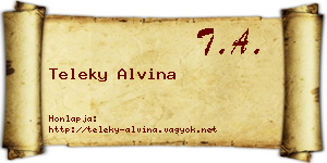 Teleky Alvina névjegykártya